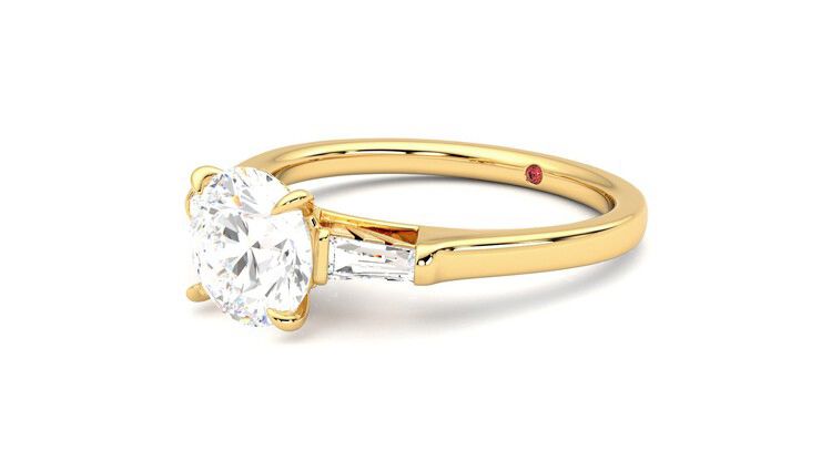 Taylor & Hart Mirror Round Engagement Ring 360 degree image 24