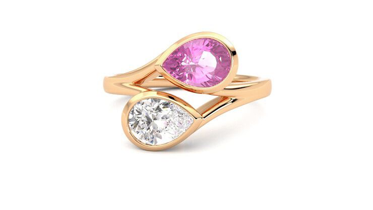 Taylor & Hart Peratrice Pear Engagement Ring 360 degree image 28
