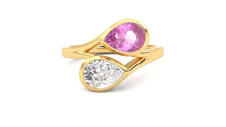 Taylor & Hart Peratrice Pear Engagement Ring 360 degree image 1
