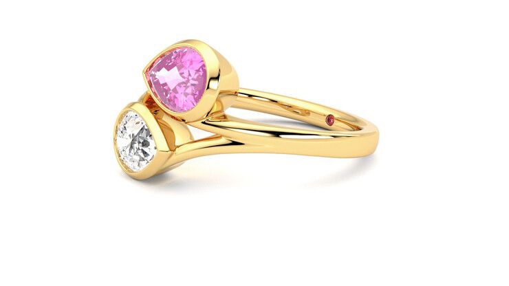 Taylor & Hart Peratrice Pear Engagement Ring 360 degree image 23