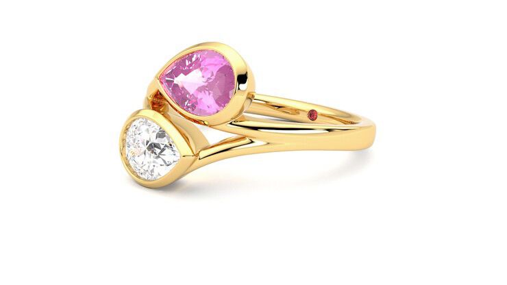Taylor & Hart Peratrice Pear Engagement Ring 360 degree image 24