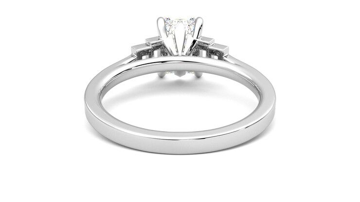 Taylor & Hart Riona Emerald Engagement Ring 360 degree image 15