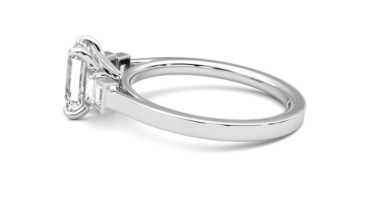 Taylor & Hart Riona Emerald Engagement Ring 360 degree image 20