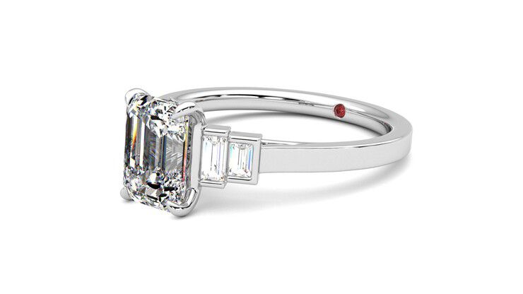 Taylor & Hart Riona Emerald Engagement Ring 360 degree image 24
