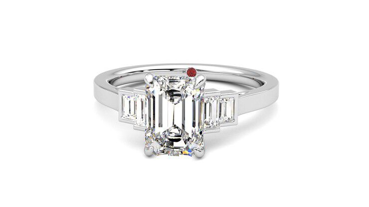 Taylor & Hart Riona Emerald Engagement Ring 360 degree image 28