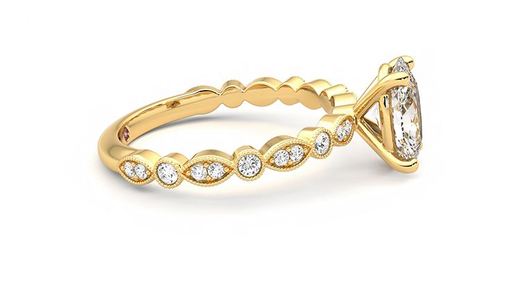 Taylor & Hart Selene Oval Engagement Ring 360 degree image 8
