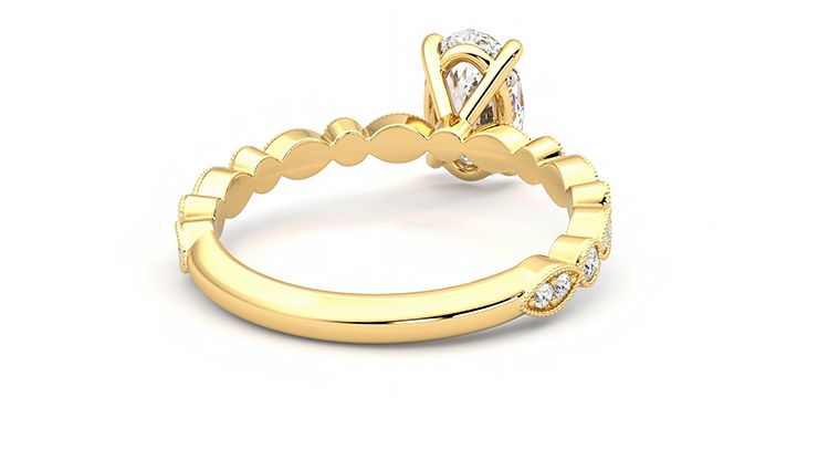 Taylor & Hart Selene Oval Engagement Ring 360 degree image 13