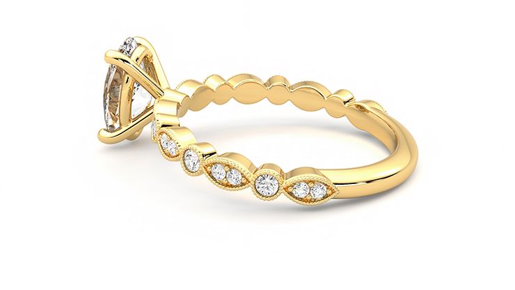 Taylor & Hart Selene Oval Engagement Ring 360 degree image 18