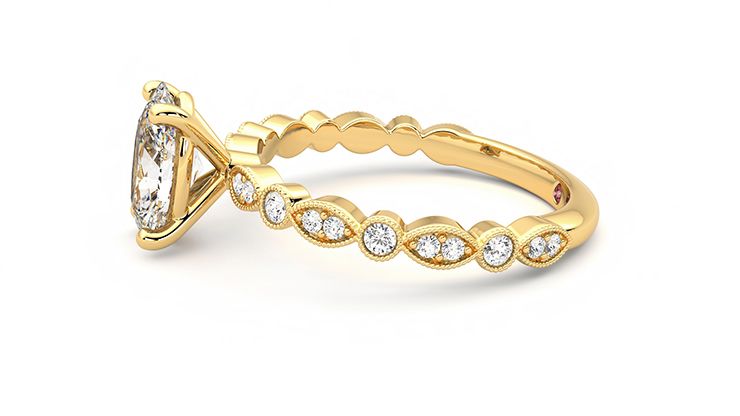 Taylor & Hart Selene Oval Engagement Ring 360 degree image 20