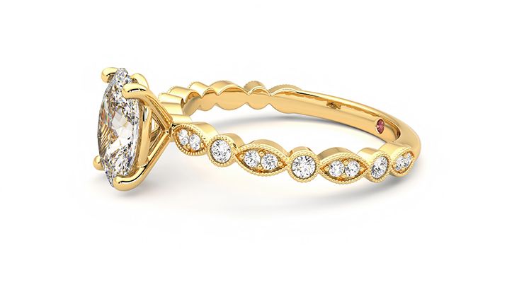 Taylor & Hart Selene Oval Engagement Ring 360 degree image 21