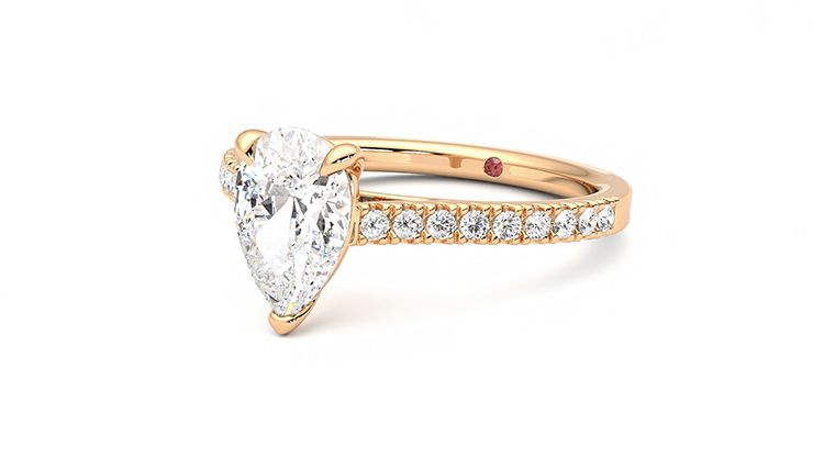Taylor & Hart Serendipity Pear Engagement Ring 360 degree image 25