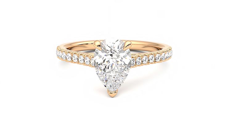 Taylor & Hart Serendipity Pear Engagement Ring 360 degree image 29