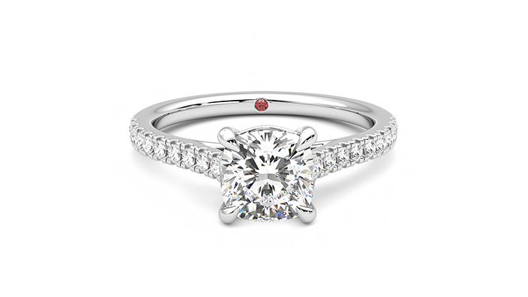 Taylor & Hart Serendipity Cushion Engagement Ring 360 detail 01