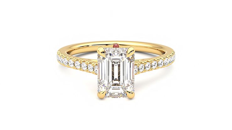 Taylor & Hart Serendipity Emerald Engagement Ring 360 degree image 0