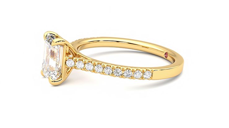 Taylor & Hart Serendipity Emerald Engagement Ring 360 degree image 22