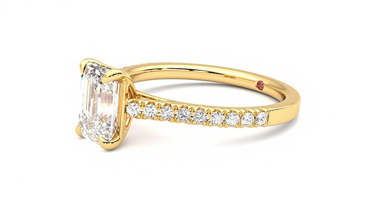 Taylor & Hart Serendipity Emerald Engagement Ring 360 degree image 23
