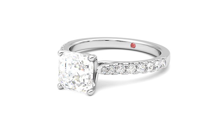Taylor & Hart Splendor Asscher Engagement Ring 360 degree image 25