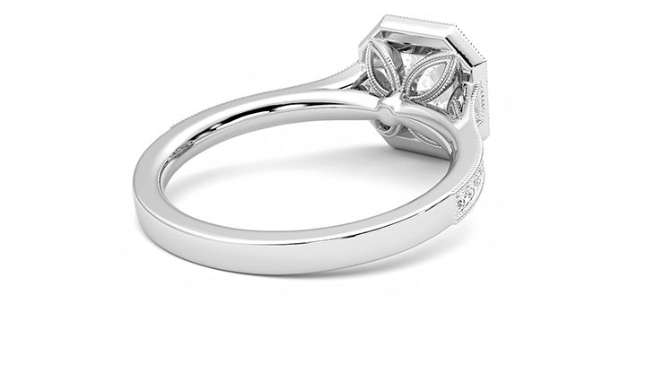 Taylor & Hart Talisman Asscher Engagement Ring 360 degree image 13