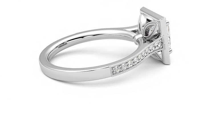 Taylor & Hart Talisman Princess Engagement Ring 360 degree image 11