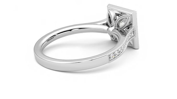 Taylor & Hart Talisman Princess Engagement Ring 360 degree image 12