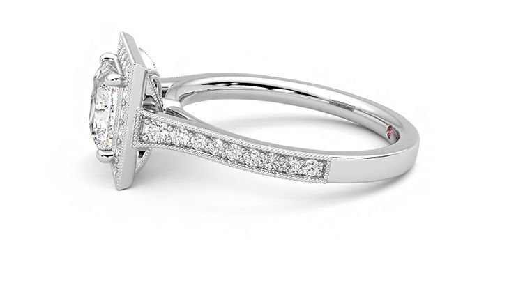 Taylor & Hart Talisman Princess Engagement Ring 360 degree image 21