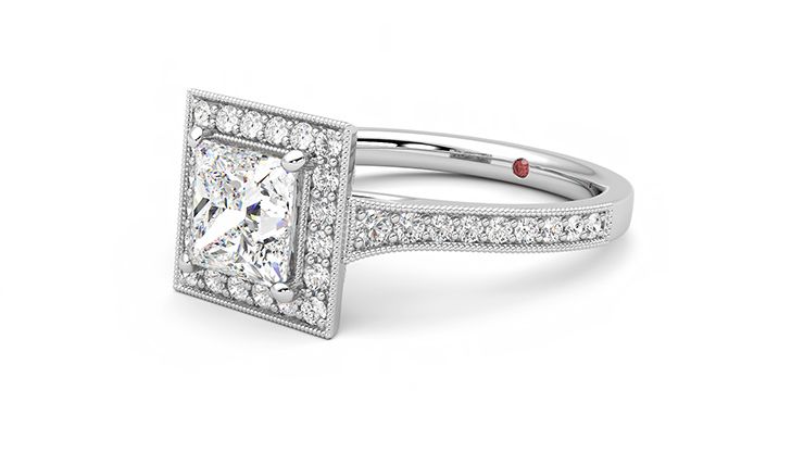 Taylor & Hart Talisman Princess Engagement Ring 360 degree image 24