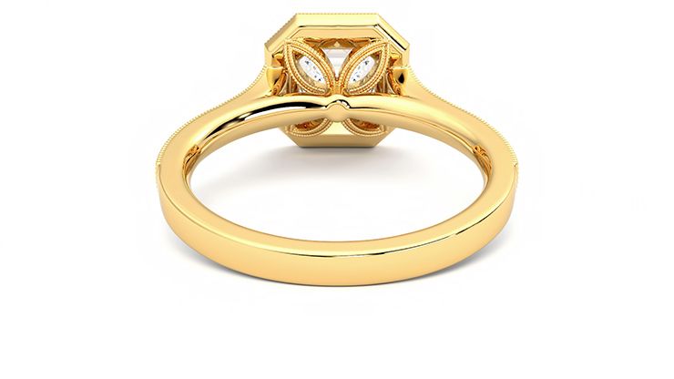 Taylor & Hart Talisman Asscher Engagement Ring 360 degree image 15
