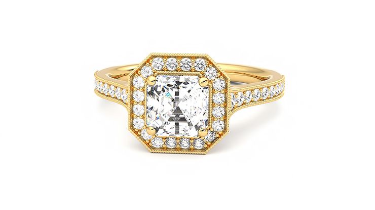 Taylor & Hart Talisman Asscher Engagement Ring 360 degree image 28