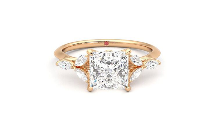 Taylor & Hart Tamora Princess Engagement Ring 360 degree image 1