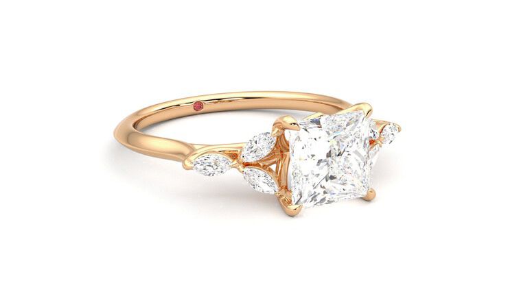 Taylor & Hart Tamora Princess Engagement Ring 360 degree image 5