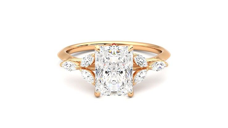 Taylor & Hart Tamora Radiant Engagement Ring 360 degree image 0