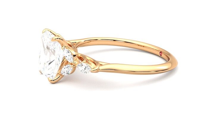 Taylor & Hart Tamora Radiant Engagement Ring 360 degree image 22