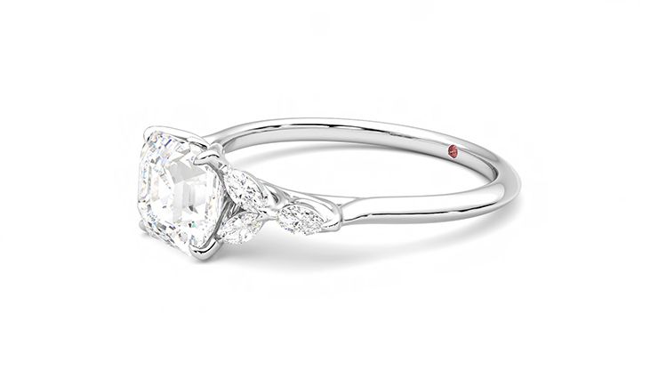 Taylor & Hart Tamora Asscher Engagement Ring 360 degree image 23