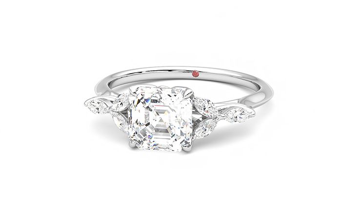 Taylor & Hart Tamora Asscher Engagement Ring 360 degree image 27