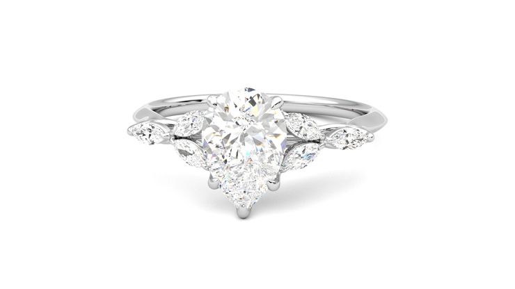 Taylor & Hart Tamora Pear Engagement Ring 360 degree image 28