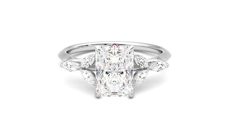 Taylor & Hart Tamora Radiant Engagement Ring 360 degree image 0