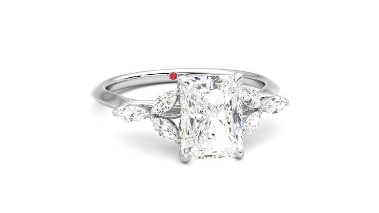 Taylor & Hart Tamora Radiant Engagement Ring 360 degree image 3
