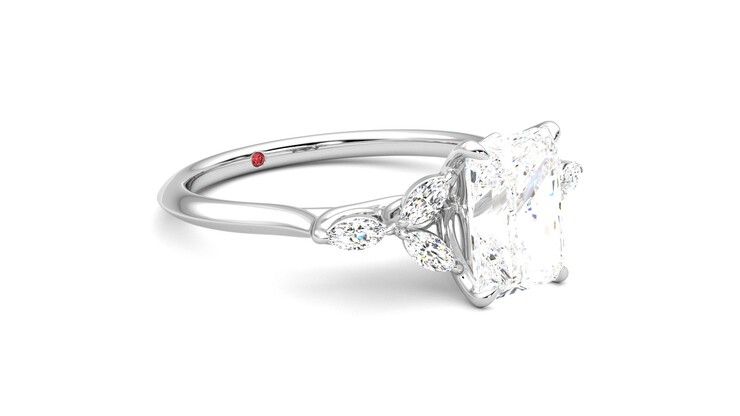 Taylor & Hart Tamora Radiant Engagement Ring 360 degree image 6