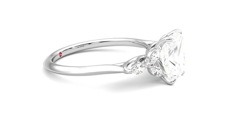 Taylor & Hart Tamora Radiant Engagement Ring 360 degree image 8