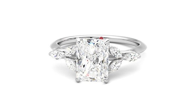 Taylor & Hart Tamora Radiant Engagement Ring 360 degree image 28