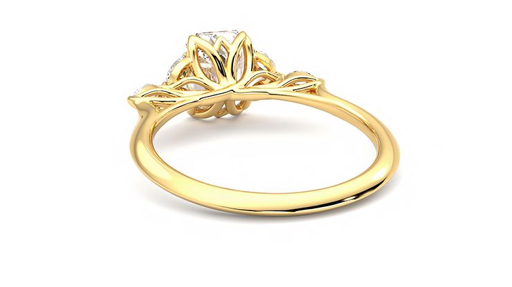 Taylor & Hart Tamora Emerald Engagement Ring 360 degree image 16