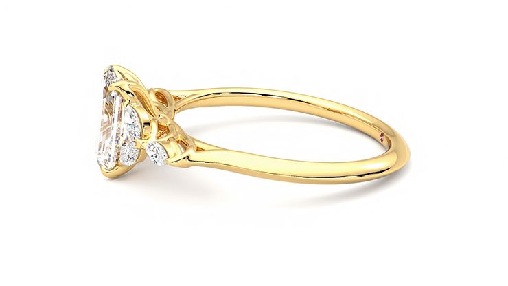 Taylor & Hart Tamora Emerald Engagement Ring 360 degree image 21