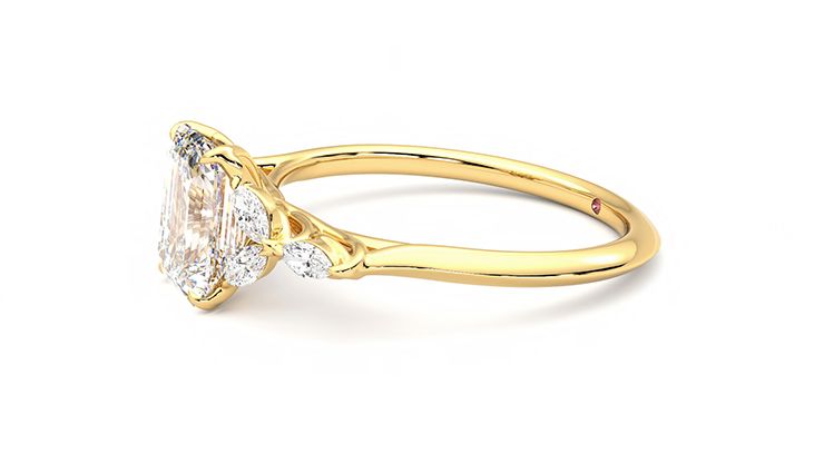 Taylor & Hart Tamora Emerald Engagement Ring 360 degree image 22