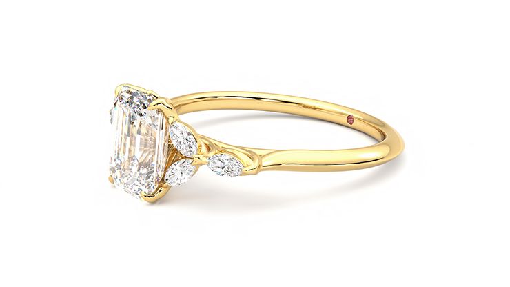 Taylor & Hart Tamora Emerald Engagement Ring 360 degree image 23