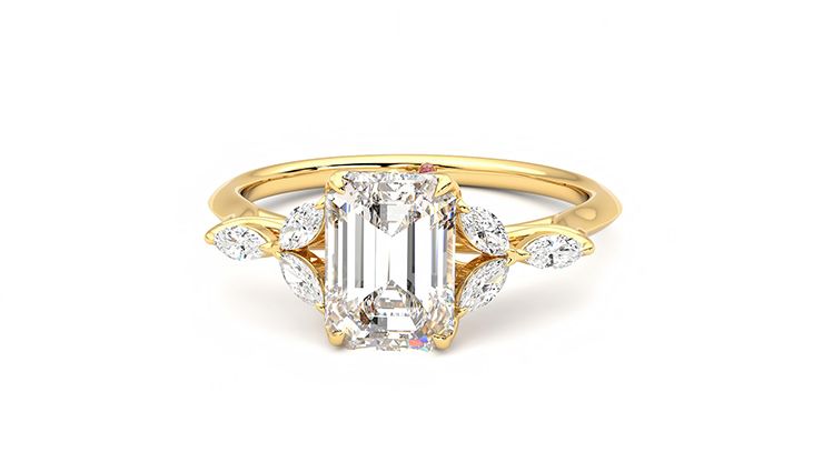 Taylor & Hart Tamora Emerald Engagement Ring 360 degree image 28