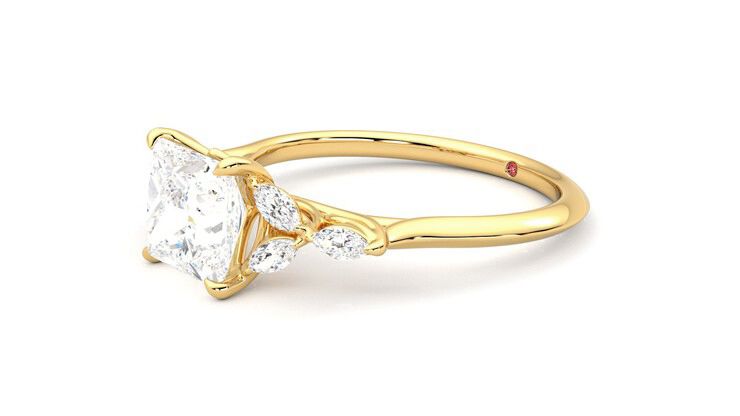 Taylor & Hart Tamora Princess Engagement Ring 360 degree image 23