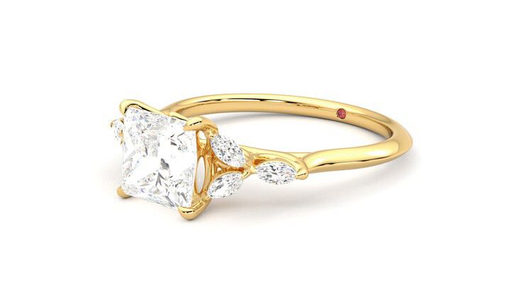 Taylor & Hart Tamora Princess Engagement Ring 360 degree image 24