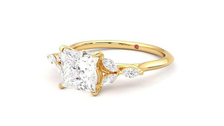Taylor & Hart Tamora Princess Engagement Ring 360 degree image 25