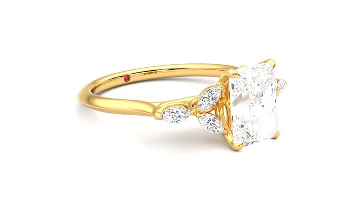 Taylor & Hart Tamora Radiant Engagement Ring 360 degree image 6