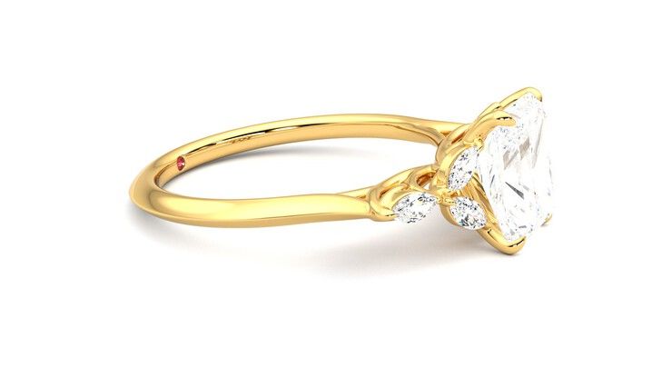Taylor & Hart Tamora Radiant Engagement Ring 360 degree image 8